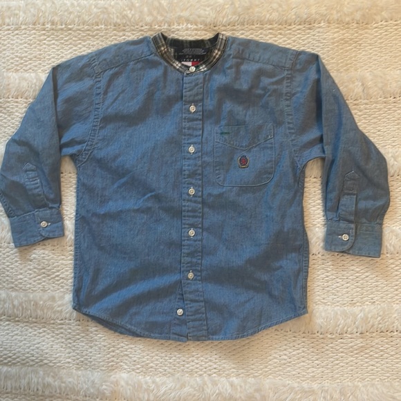 Tommy Hilfiger Other - Vintage Tommy Hilfiger collarless blue shirt boys M